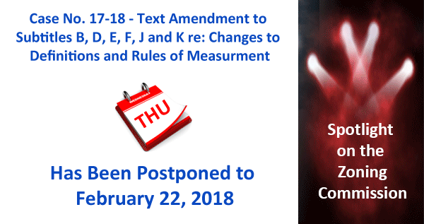 ZC Case 17-18 Postponed to 2/22/18