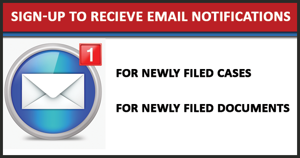Image with a picture of a envelope with a notification with the text: Sign Up to Receive Email Notifications